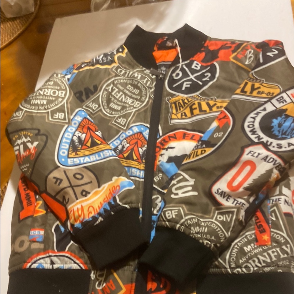 Born Fly Graphic Patch nylon Bomber Jacket